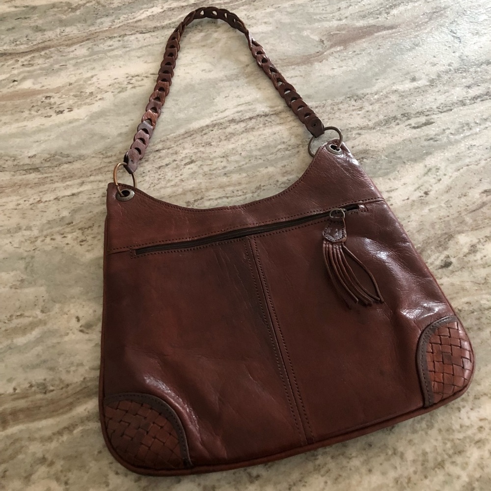 Rare Fred Segal Chocolate Brown Hobo Messenger Bag